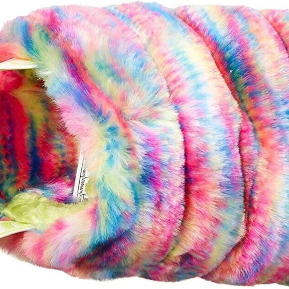 NEW UGG Fluff Yeah Pixelate YOUTH KIDS Multicolor PIXELATE NIB SLIPPER - Picture 3 of 7